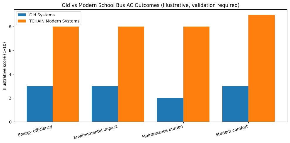 Old vs Modern School Bus AC Outcomes (Il