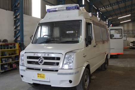 TCH05B rooftop air conditioner being installed on ambulance emergency vehicle