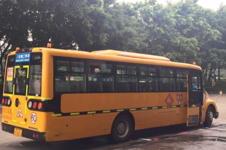 TCH07GZ school bus AC installed on Foshan 8m school bus